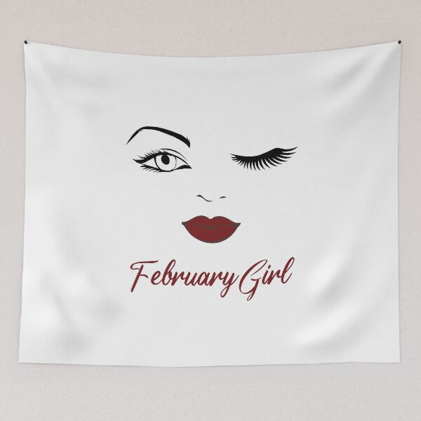 Item preview, February Girl Eyes Red Lips Birthday Cute Winking Eye Born in February Gifts Ideas designed and sold by clothesy7.