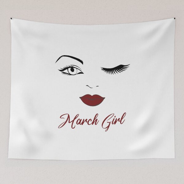 Item preview, March Girl Eyes Red Lips Birthday Cute Winking Eye Born in March Gifts Ideas designed and sold by clothesy7.