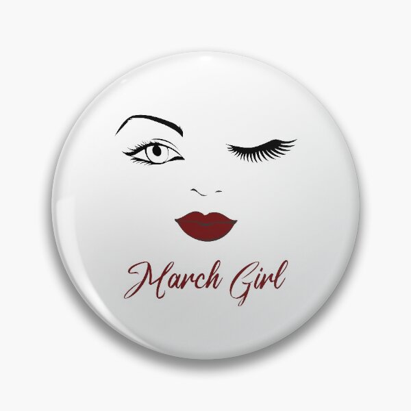 Item preview, March Girl Eyes Red Lips Birthday Cute Winking Eye Born in March Gifts Ideas designed and sold by clothesy7.