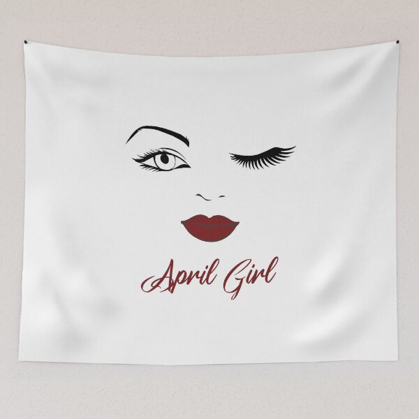 Item preview, April Girl Eyes Red Lips Birthday Cute Winking Eye Born in April Gifts Ideas designed and sold by clothesy7.