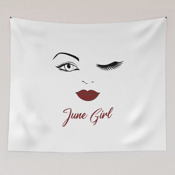 Item preview, June Girl Eyes Red Lips Birthday Cute Winking Eye Born in June Gifts Ideas designed and sold by clothesy7.