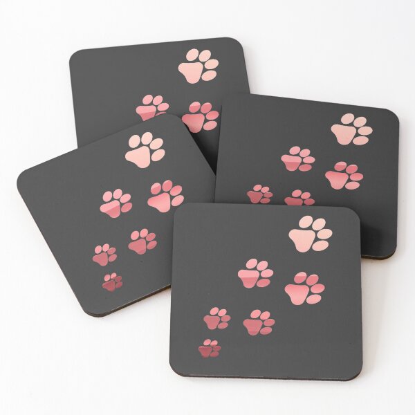 Item preview, Paw Prints in rose pink- gradient and textured designed and sold by Violet Treasures.