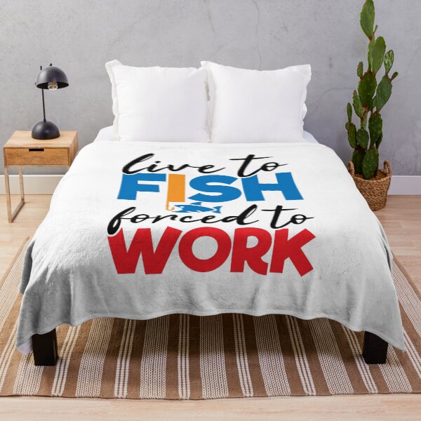 Item preview, Live To Fish Forced  To Work -Funny  Fishing Humor designed and sold by shivani21061993.