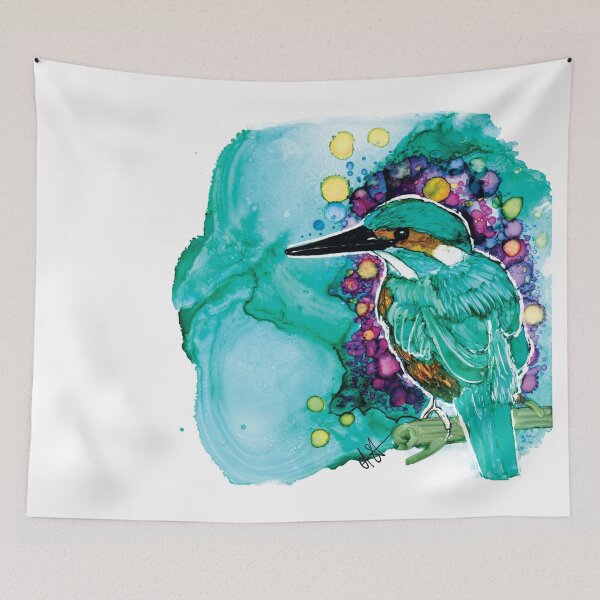 Item preview, Alcohol Ink Kingfisher designed and sold by Clare Symington.