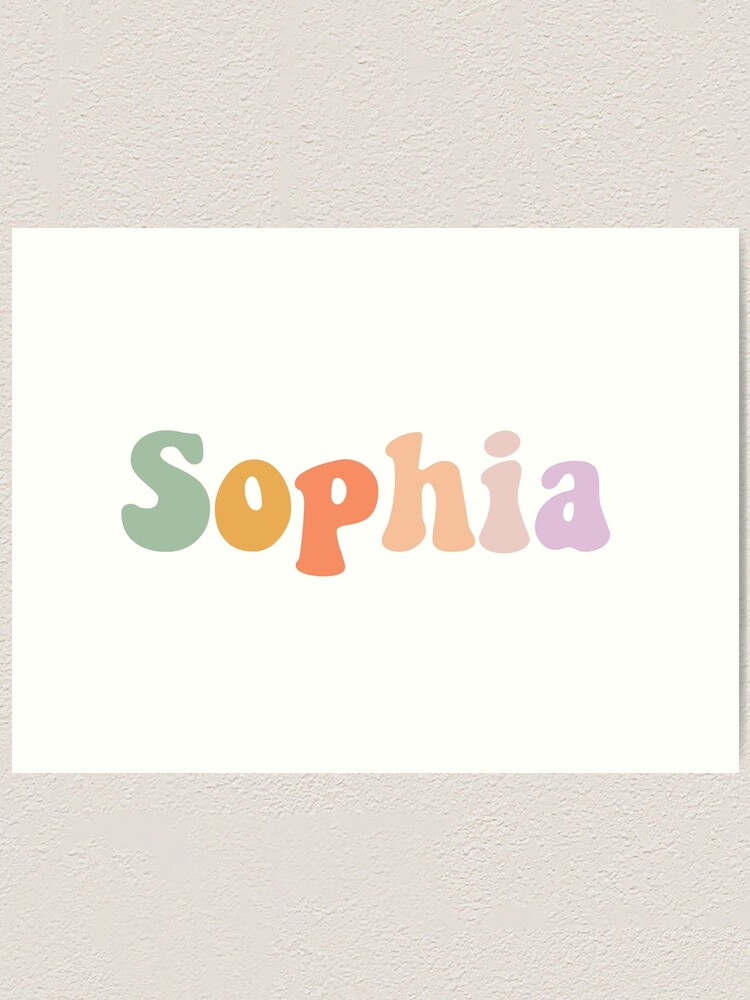 sophia name bubble letters art print by victoriatu redbubble