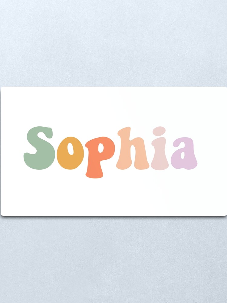 sophia name bubble letters metal print for sale by victoriatu redbubble