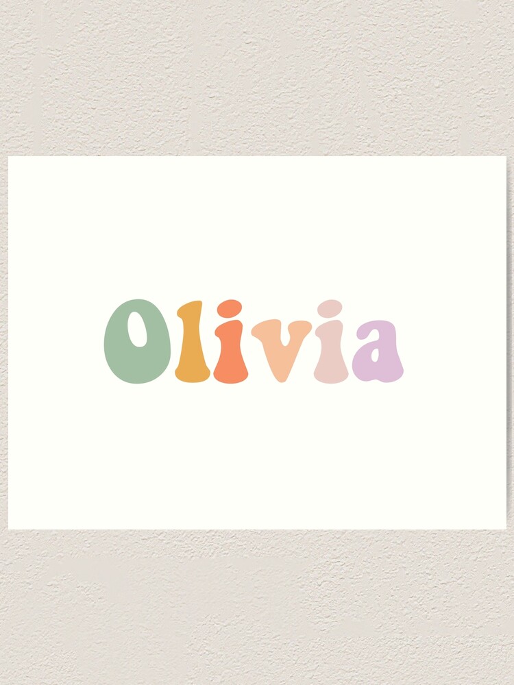 olivia name bubble letters art print for sale by victoriatu redbubble