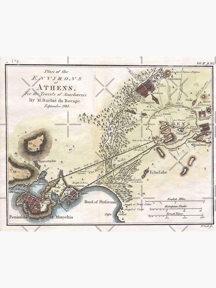 Map of the City of Athens in Ancient Greece
