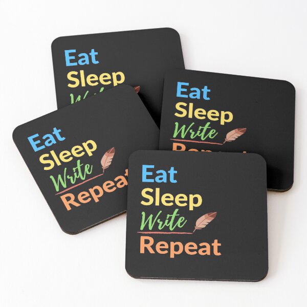 Item preview, Funny Bright Book Lover Gift for Authors Book Eat Sleep Write Repeat designed and sold by Dani Mullins.