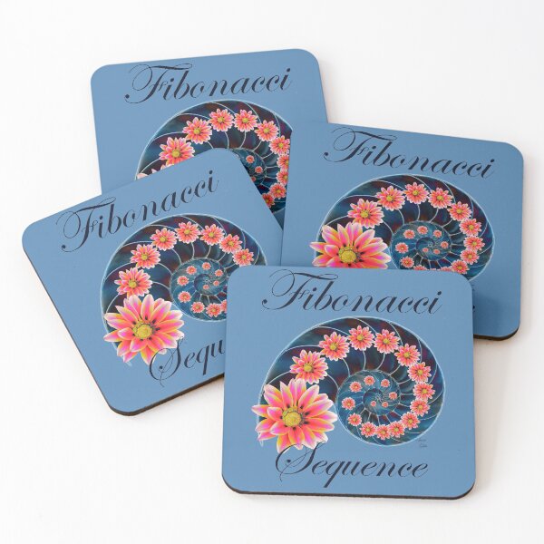 Aperçu de l'œuvre Séquence de Fibonacci le nombre d'or bleu clair créée et vendue par SpiritGifts.