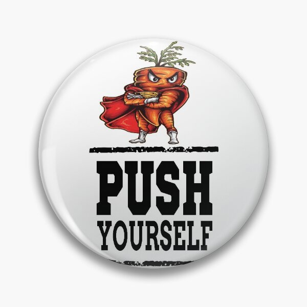Item preview, Push Yourself Angry Carrot  Foodie Superhero Workout Bodybuilding designed and sold by ProjectX23.
