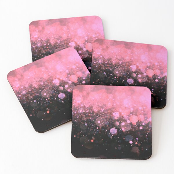 Item preview, Abstract light coral shiny lights on black background I designed and sold by fowons.