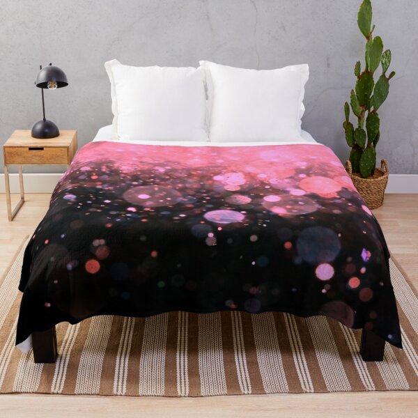 Item preview, Abstract light coral shiny lights on black background I designed and sold by fowons.