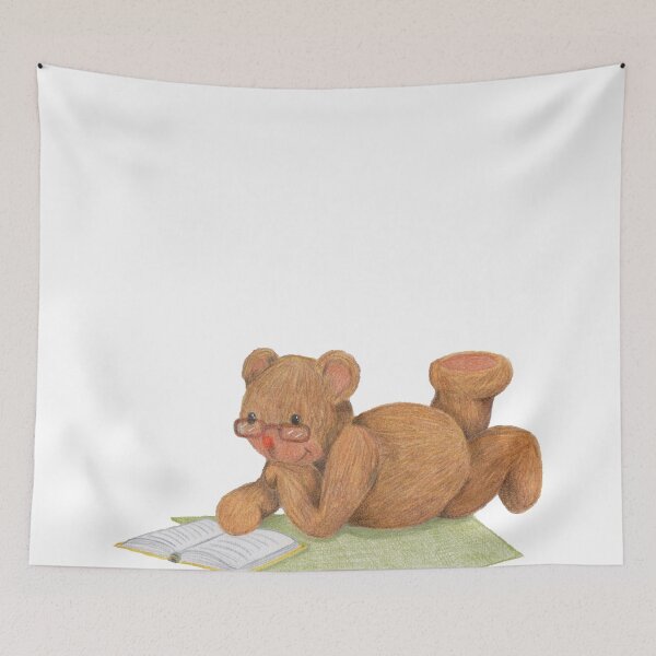 Item preview, Teddy Bear reading - Pencil Drawing - Kathleen Stuart Art designed and sold by Art by Kathleen Stuart.