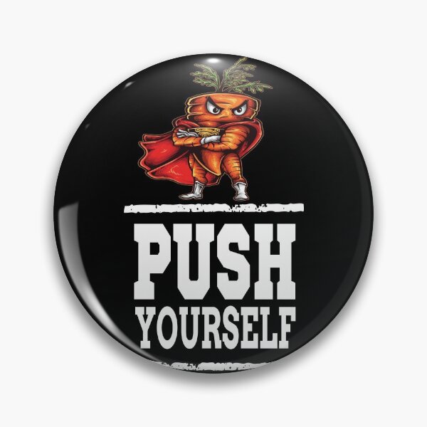 Item preview, Push Yourself Angry Carrot  Foodie Superhero Workout Bodybuilding designed and sold by ProjectX23.