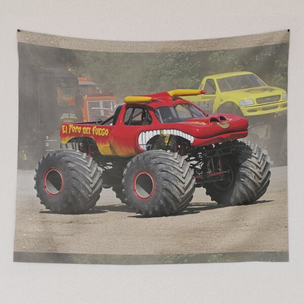 Item preview, r2627/ 25 Show freestyle Cascadeurs  Finition 2021 / " la Voiture-Camion Rouge à grosse roues  " je suis Beau " (c)(t)  by Olavia-Olao  Okaio Créations  designed and sold by o.okaïo.