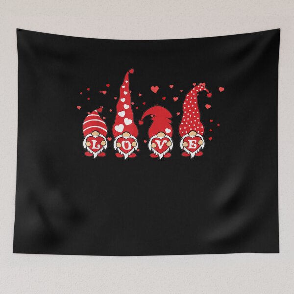 Item preview, Gnome Valentines Day Four Gromies Love Hearts designed and sold by shirleyfinley.