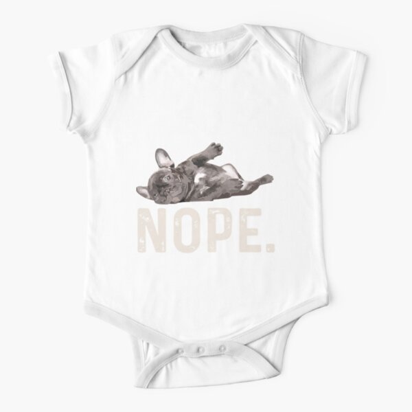 Nope Lazy French Bulldog Short Sleeve Baby One-Piece