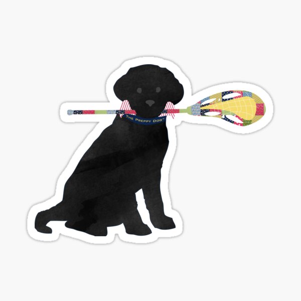 Black Lab Retriever Lacrosse Dog Sticker
