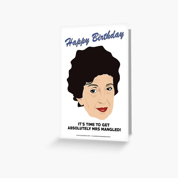 Mrs Mangle Birthday Card Greeting Card