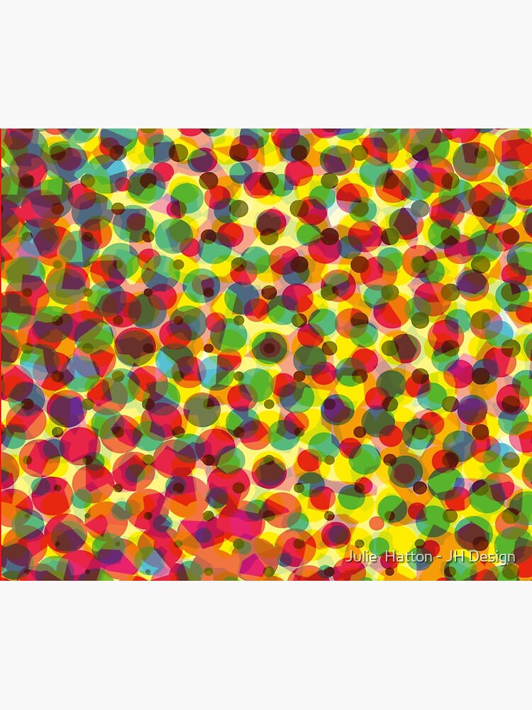 Spots and dots red yellow green abstract art by juliehatton