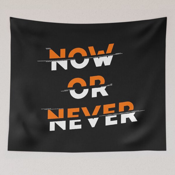 Item preview, NOW or NEVER Typography designed and sold by ColorByAli.