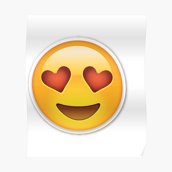 "Love Hearts Eyes Emoji" Poster by Homeofart Redbubble
