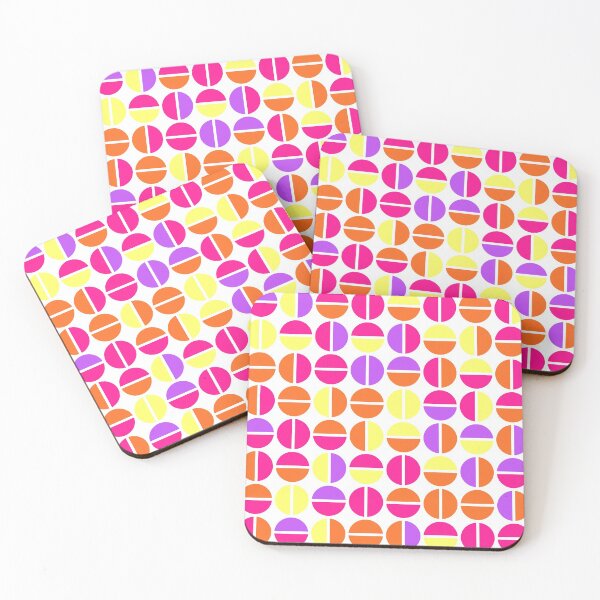 Item preview, Geometric elements in bright neon color palette in repeated asymmetrical pattern designed and sold by acidmit.