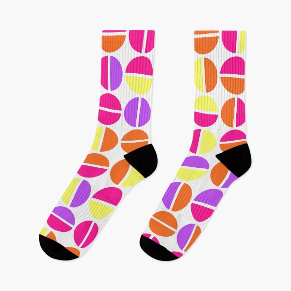 Item preview, Geometric elements in bright neon color palette in repeated asymmetrical pattern designed and sold by acidmit.
