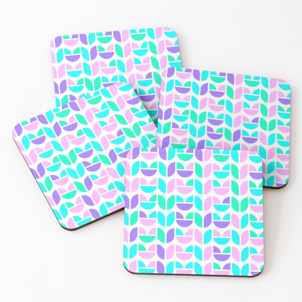 Item preview, Repeated asymmetrical pattern with geometric elements in bright neon color palette designed and sold by acidmit.