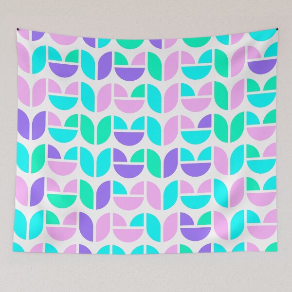 Item preview, Repeated asymmetrical pattern with geometric elements in bright neon color palette designed and sold by acidmit.