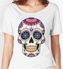 Schädel lila Baggyfit T-Shirt