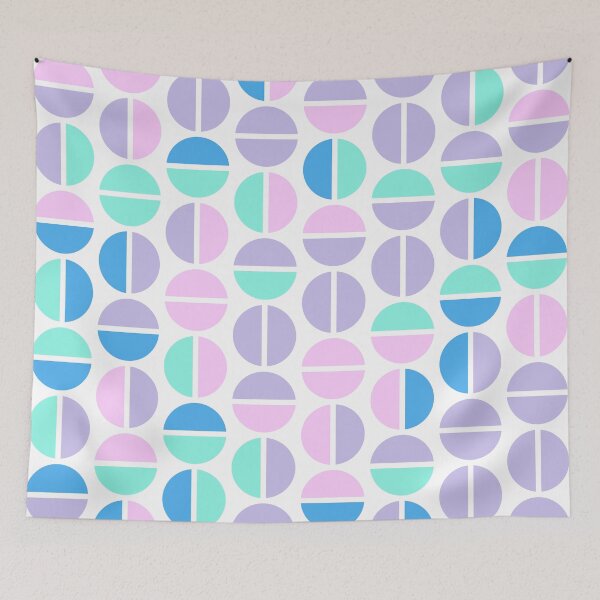 Item preview, Geometric elements in bright neon color palette in repeated asymmetrical mosaic designed and sold by acidmit.