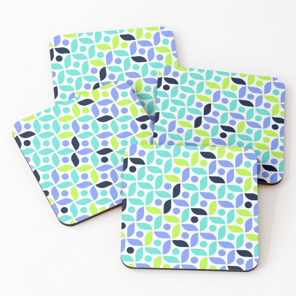 Item preview, Repeated asymmetrical mosaic in bright neon color palette with geometric elements designed and sold by acidmit.