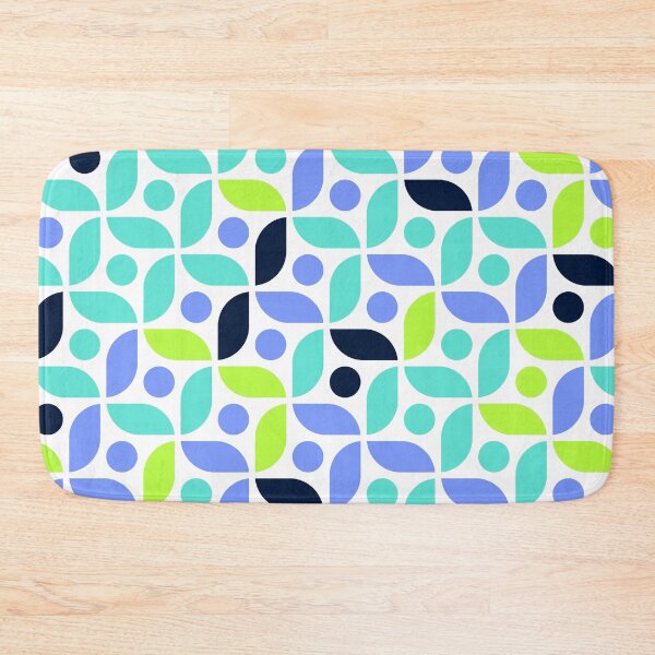 Item preview, Repeated asymmetrical mosaic in bright neon color palette with geometric elements designed and sold by acidmit.
