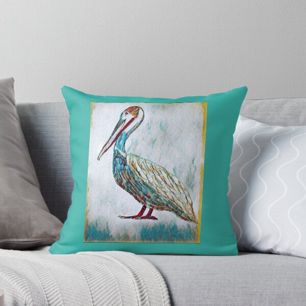 Item preview, Pelican in cheerful rainbow colors in artistic form designed and sold by Pelikancrazy.