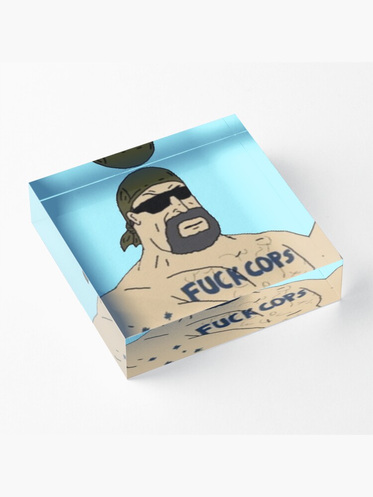 Alternate view of Mike Nolan F Cops Acrylic Block