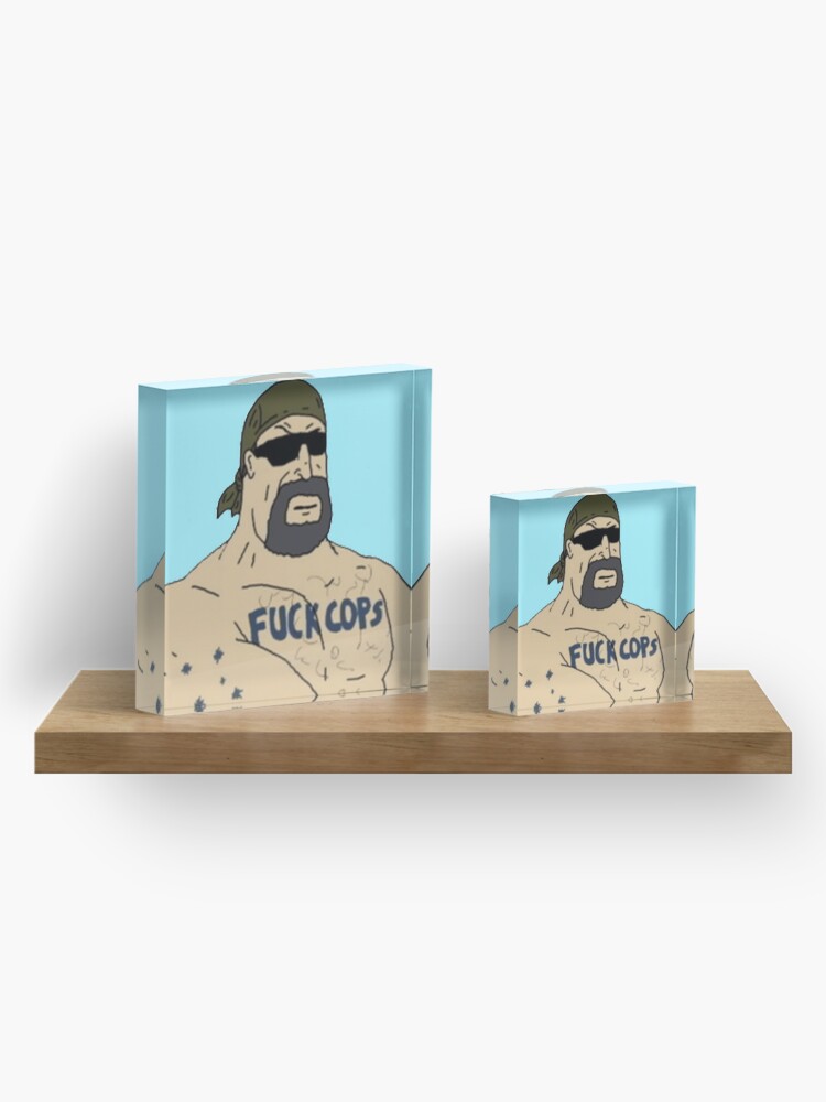 Alternate view of Mike Nolan F Cops Acrylic Block