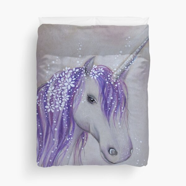 Lilac Dreaming Unicorn Duvet Cover