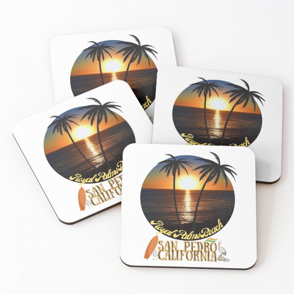 Item preview, San Pedro California Sunset Royal Palms Beach Merch White designed and sold by concettaellis.