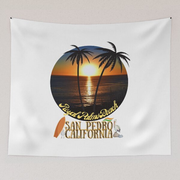 Item preview, San Pedro California Sunset Royal Palms Beach Merch White designed and sold by concettaellis.