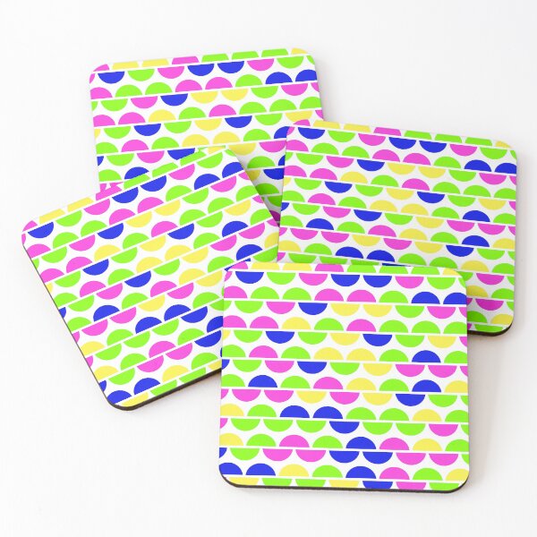 Item preview, Geometric elements in bright neon color palette in repeated asymmetrical ornament designed and sold by acidmit.