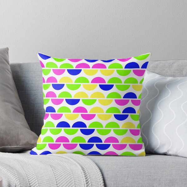 Item preview, Geometric elements in bright neon color palette in repeated asymmetrical ornament designed and sold by acidmit.