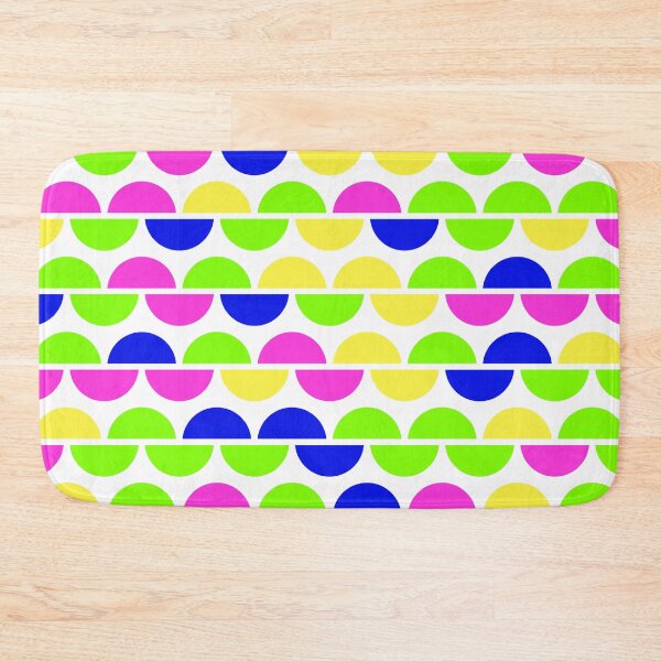 Item preview, Geometric elements in bright neon color palette in repeated asymmetrical ornament designed and sold by acidmit.