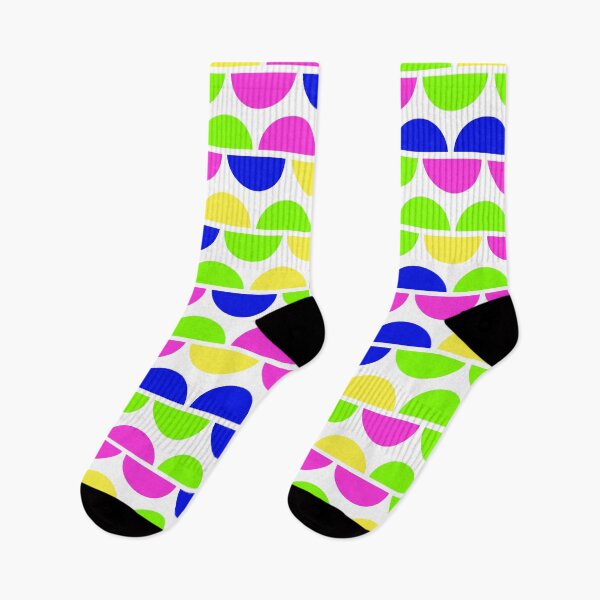 Item preview, Geometric elements in bright neon color palette in repeated asymmetrical ornament designed and sold by acidmit.