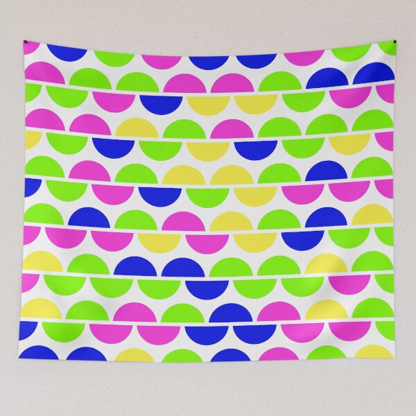 Item preview, Geometric elements in bright neon color palette in repeated asymmetrical ornament designed and sold by acidmit.