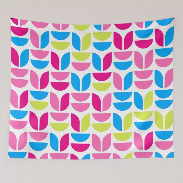 Item preview, Geometric elements in repeated asymmetrical ornament in bright neon color palette designed and sold by acidmit.