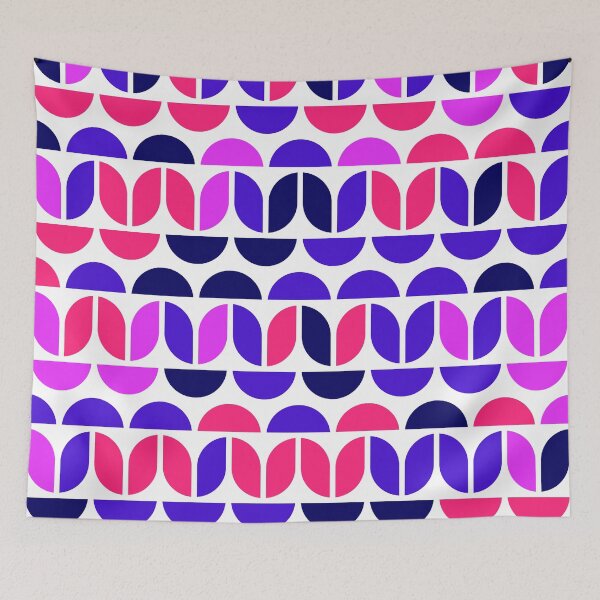 Item preview, Repeated asymmetrical ornament with geometric elements in bright neon color palette designed and sold by acidmit.
