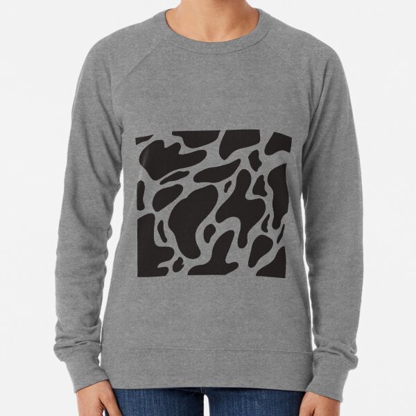 Black and White Cow Print Lightweight Sweatshirt