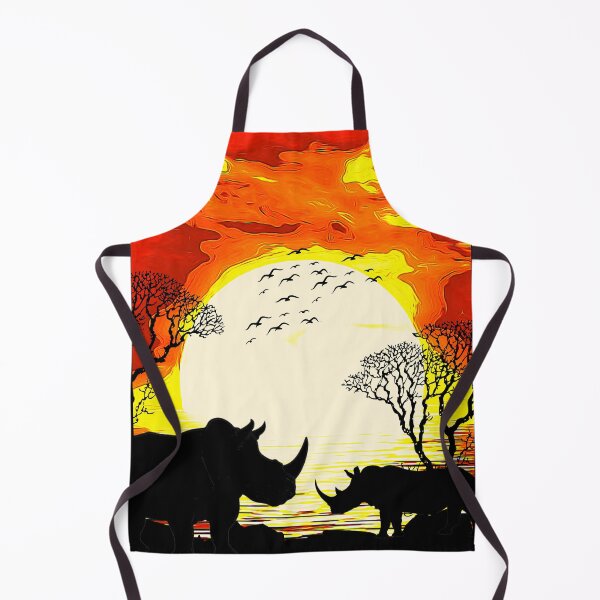 Item preview, Rhino watercolour sunset designed and sold by AJSkinnerPrints.